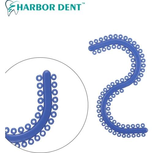 10sticks/pack Dental Elastic Separators Orthodontic Material S shape Oral Separator Ligature Ties Blue Color Circle Rubber Ring