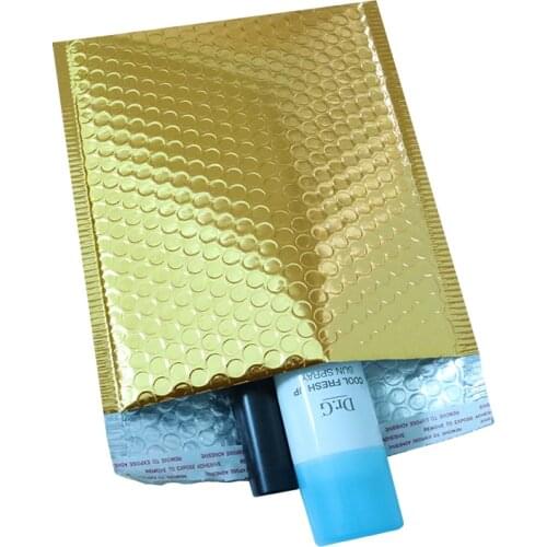 10PCS Gold Metallic Bubble Mailers Foil Padded Bag Aluminized Postal Bags Wedding bags Gift Packaging Courier Shipping Envelopes