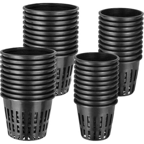 100 Pack 2 Inch 3 Inch Net Cups Garden Slotted Mesh Net Pots Wide Lip Design for Hydroponics