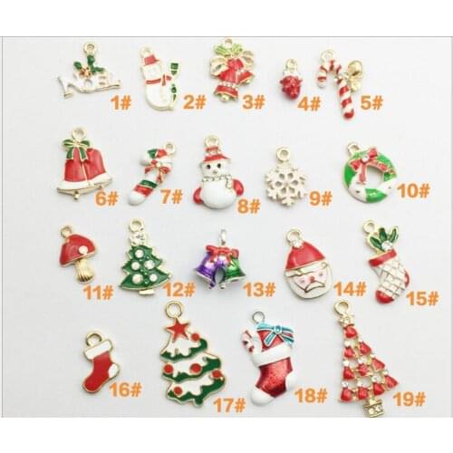 19pcs/bag DIY Cute Christmas Series Pendant Hair Accessories Accessories Bracelet Necklace Accessories Jewelry Accessories