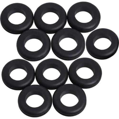 200Pcs/Box Rubber Grommet Gasket Kits for Wire Cable Black Assortment Set