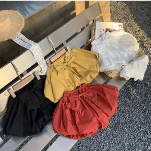 2021 New Arrival Girls Bow Shorts Spring Summer cotton Fashion Girls Shorts 2-7 Years QI855