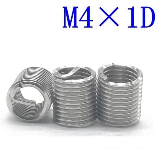 50Pcs M4*1D Stainless Steel Coiled Wire Helical Screw Thread Inserts M4 Bushing self tapping thread repair tool