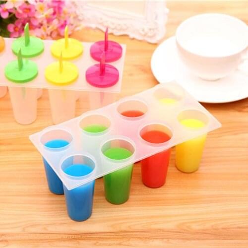 8 Cells Ice Cube Maker Plastic Mold Candy Bar Popsicle Ice Cream Mold Food Grade DIY Chocolate Making Tool Kitchen Accessories
