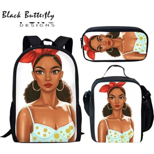 Black butterfly Womens School Bags