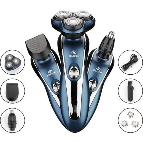 USB Easy Rechargeable Electric Shaver 3D Triple Floating Blade Heads Shaving Razors Face Care Men Beard Trimmer Machine Washable