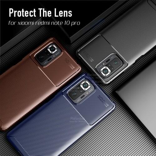 Note10 Pro case carbon fiber phone covers for xiaomi redmi note 10 pro note10pro not10 note10 pro silicone shockproof coques