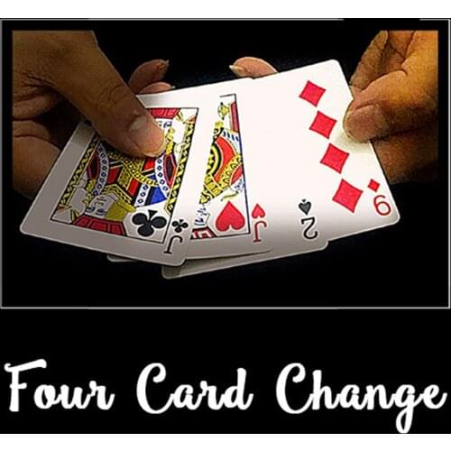 Four Card Change Magic Tricks Close Up Magia Card Change Magie Magicians Mentalism Illusion Gimmick Props trucos de magia