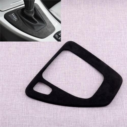 CITALL Alcantara Suede Gear Shift Panel Cover Trim Frame Fit For BMW 3 Series E90 E92 E93 2005-2012 Left Hand Drive Black
