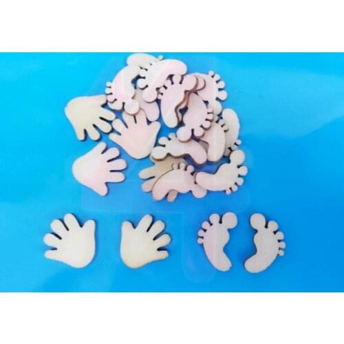 Wooden Baby Feet wood hand Craft Blank Shapes Wood Crafts Decoupage & Embellishments