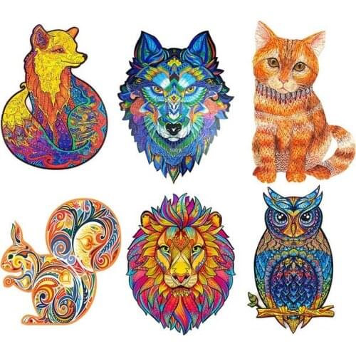 Animal Wooden Puzzle For Adults Children Diy Wooden Puzzles Animal Shaped Birthday Gift Wooden Jigsaw Puzzle