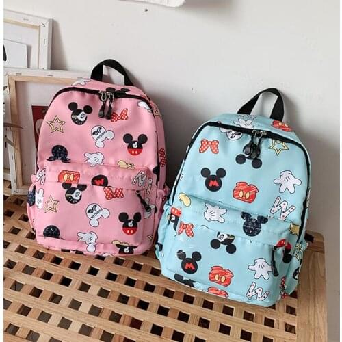 Disney Mickey Mouse Canvas School Bag for Boys Girls baby Bag Children Backpack Kindergarten Backpack kid School Bags Satchel