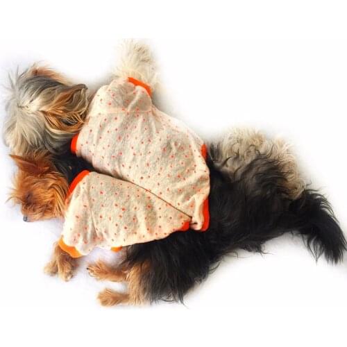 Orange Dots Dog T-Shirt, Dog T-Shirt for Small Breeds, Dog Fashion, dog Dress, Dog Clothes, Pet Clothes