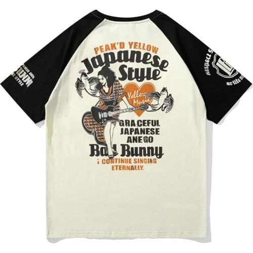 Japanese Style Mens Print T Shirt Male Motorcycle Rock And Roll T-Shirt Punk Painting Casual Cotton Short Sleeve Tops Tees