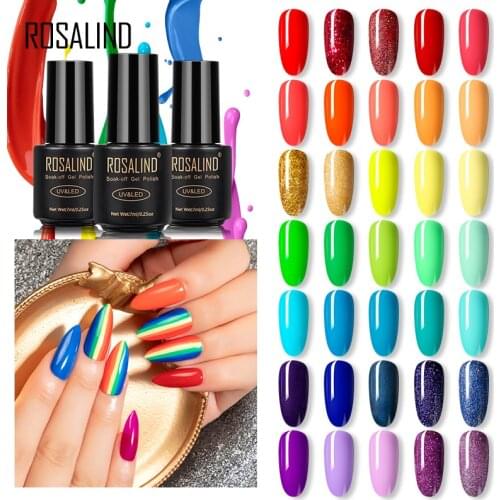 ROSALIND 7ML Gel Nail Polish Forest Green Series Vernis Semi Permanent Gel Polish Nail Art UV Hybrid Varnish All For Manicure