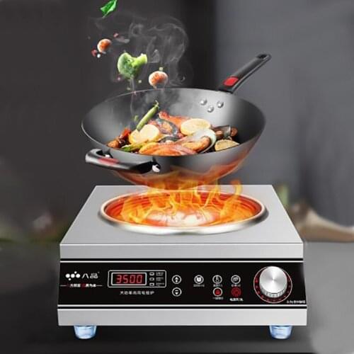 3500W Induction Cooker High Power Commercial Multifunctional Induction Cooker Hotel Canteen Kitchenware Concave Stainless Steel