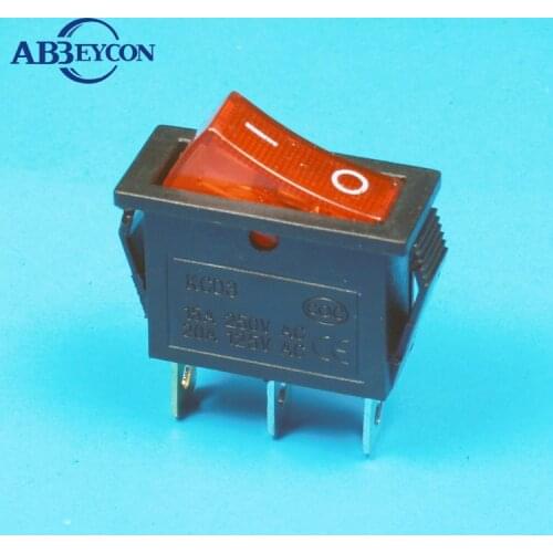 KCD3-101N-5 on-off 3pins light illumination 20A 250V rocker switch RED light rocker switch