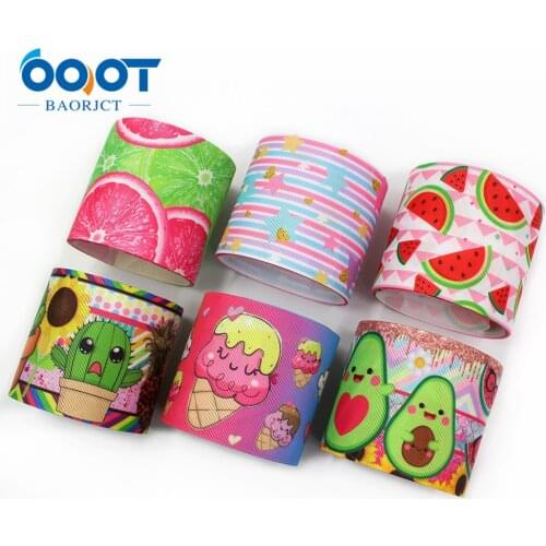 3" 75mm Fruit Ice-cream Printed Grosgrain Ribbon , 10 Yards DIY HandmadeHair Accessories Material Wedding Gift Wrap L-20629-613