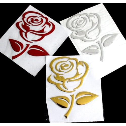 10-30pcs Car rearview mirror stickers PVC rose car stickers 3D flower stereo small window lamp eyebrow car accessories