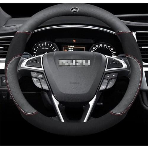 Popular Genuine Leather Car Steering Wheel Cover 15 Inch/38cm for ISUZU DMax Panther MUX Trooper