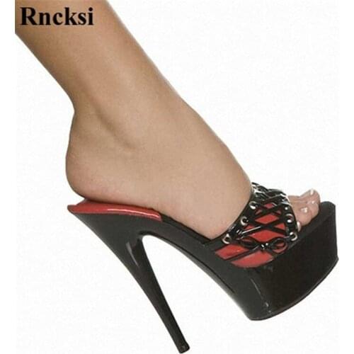 Rncksi Sexy With Straps New Women 15CM High Heel Platforms Pole Dance/Performance/Model Shoes, Wedding Pole Dance Slippers Shoes