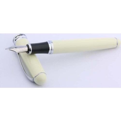 Luxury Business Office School Supplies Writing Jinhao X750 Ivory White Silver Clip Medium Nib Gift Fountain Pen