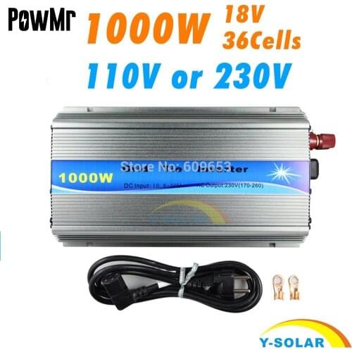 Grid Tie Inverter 1000W MPPT function Pure Sine Wave 110V OR 220V output 18V Input Micro On Grid Tie Inverter 18V 36 Solar Cells