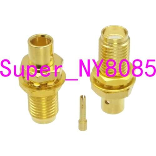 SMA female jack nut bulkhead semirigid RG402 0.141" RF connector