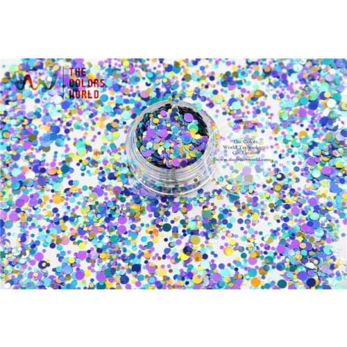 RAI321-177 Mix Colors Dot shapes round Glitter for nail art ,nail gel,makeup and DIY decoration
