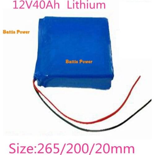 Thin 12V 40Ah Lithium Battery 12v Li-ion Pack for Power Supply Energy Storage Not Lifepo4 40ah + 3A Charger