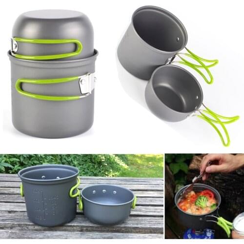 Tourist Pan Set Camping Hiking Tableware Picnic Set Pots For Tourism Aluminum Cookware Equipment Dishes Trekking Fire Pot Bowler