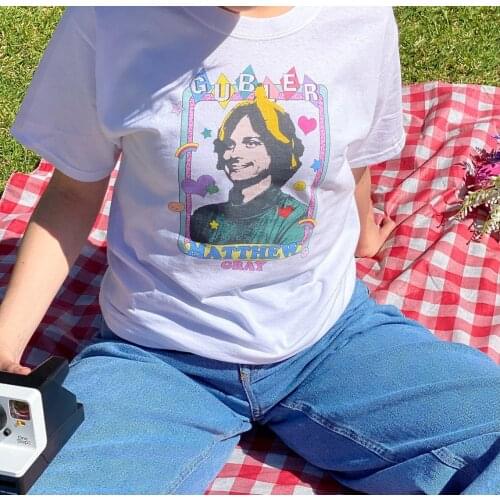 Matthew Gray Gubler Female Shirt 80s Ladys Casual Vacation T-shirt Criminal Minds Tv Tee Movie Characters Loose Crewneck Tops
