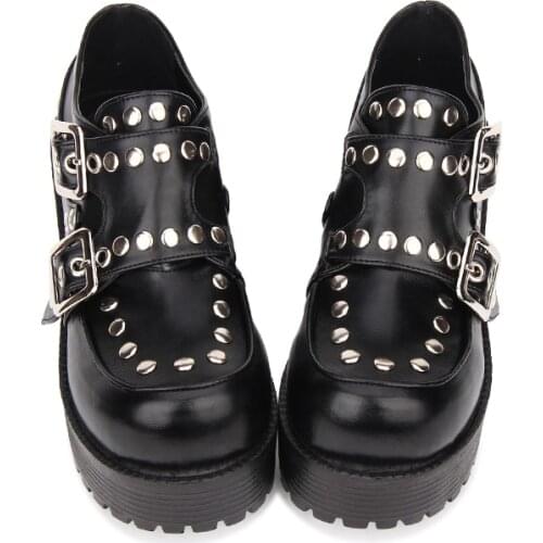 Angelic imprint New Arrival Punk Lolita style Women Pumps Round Toe High Heel Platform shoes size 35-39 7003