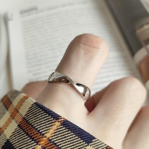 925 Sterling Silver Simple Bypass Wedding Band Twisted Ring Gift Eternity Jewelry For Bridesmaid Bridal Engagement Open Ring