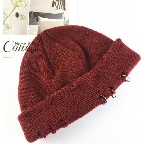 Winter Harajuku Hats Women Skullies Knitted Fashion Warm Thick Hat Autumn Hip Hop Hole Beanies Caps For Men Unisex Cap Gorros