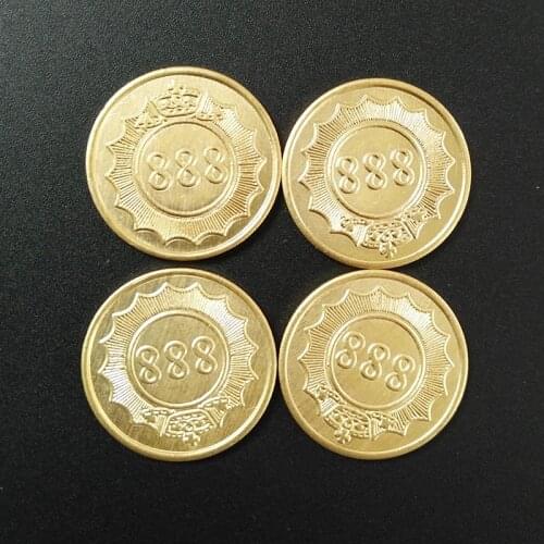 100pcs 23*1.85mm Stainless Steel Brass Game Token Coins Arcade Machine Token Coin