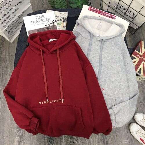 2019 Fashion Harajuku Winter Hoodie Women Loose Korean Style Sweatshirt Autumn Streetwear Letter Printing Hoodies Pullovers