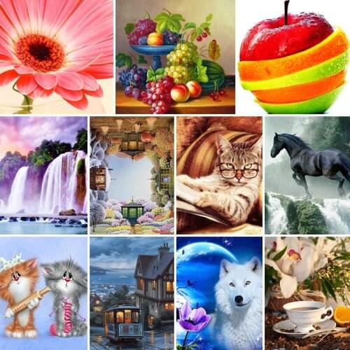 40/50/60 diamond painting 5D Full Square Diamond embroidery mosaic Cross Stitch DIY Wall Sticker home Decoration Christmas Gift