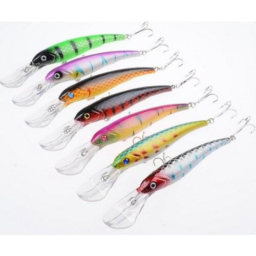 7Pcs/Lot 16.5cm/27.9g Sea Fish Fishing Lures Bait Minnow Hard Artificial Isca With 2 Treble Hooks Wobblers For Fishing