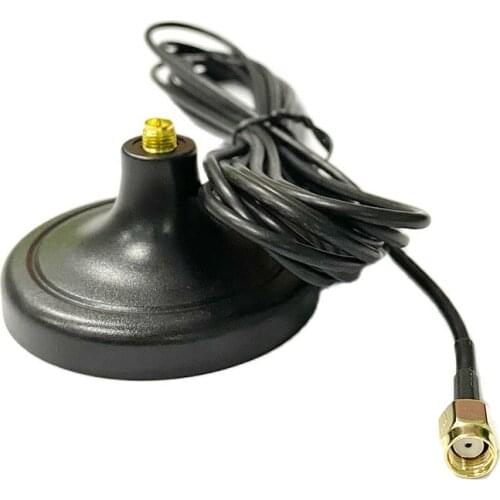 1PC 3G 4G 2.4GHz antenna base with 3M extension cable RP-SMA male connector magnetic base for router network card