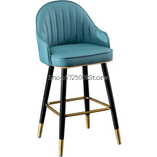 Bar Chair Light Luxury Modern Simple High Footed Stool Household Back North European And American Shop Commercial Bar Stool