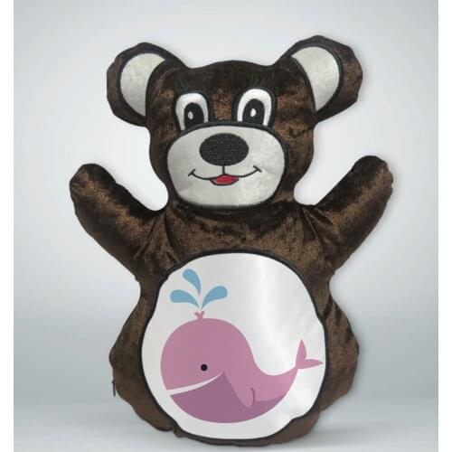 BK Gift Cute Whale Design Brown Teddy Bear Yastık-1