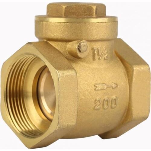 DN32 Thread Brass Non-return Swing Check Valve 232PSI Prevent Water Backflow One-Way Valve Check Valve Female