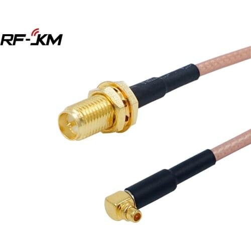 RP-SMA female (plug) to MMCX male right angle RF Coax Pigtail Cable RG316 Connector Adapter