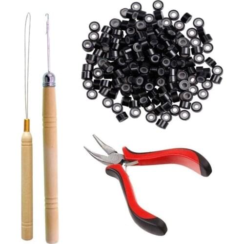 Hair Extension Micro beads 1000pcs stainless steel hair highlighting tool human hair extension pliers hair extension beads loop