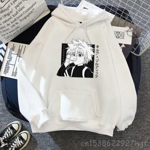 Kawaii Hunter X Hunter Hoodies Sweatshirt Killua Zoldyck Anime Manga Black Hoodies Bluzy Tops Clothes Mothers Day