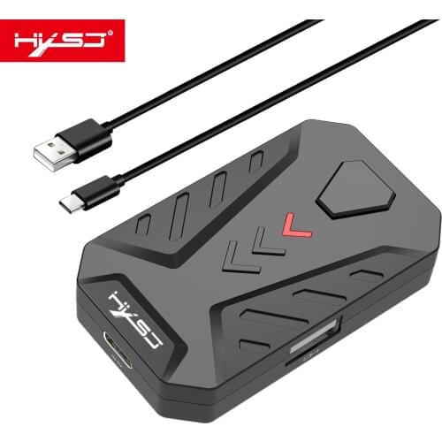 HXSJ P8 for Android System Wired Keyboard Mouse Converter Portable Mobile Gaming Keyboard and Mouse Adapter with 3 USB Ports