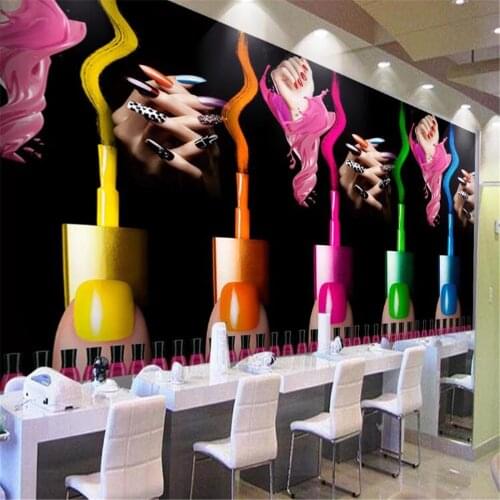 Milofi customized large wallpaper mural creative beauty salon cosmetics nail tooling background wall decorative painting