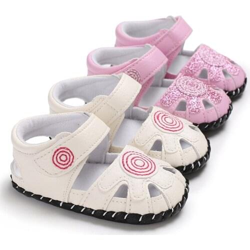 Cute Baby Girl Sandals Pu Leather Newborn Toddler Girls Sandals Soft Sole Non-Slip Infant Baby Girl Summer Shoes