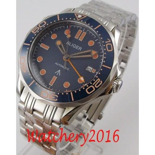 Bliger Casual Watches for Men Blue Top Brand Luxury Military Sapphire GMT Wrist Watch Man Clock Fashion Chronograph Wristwatch